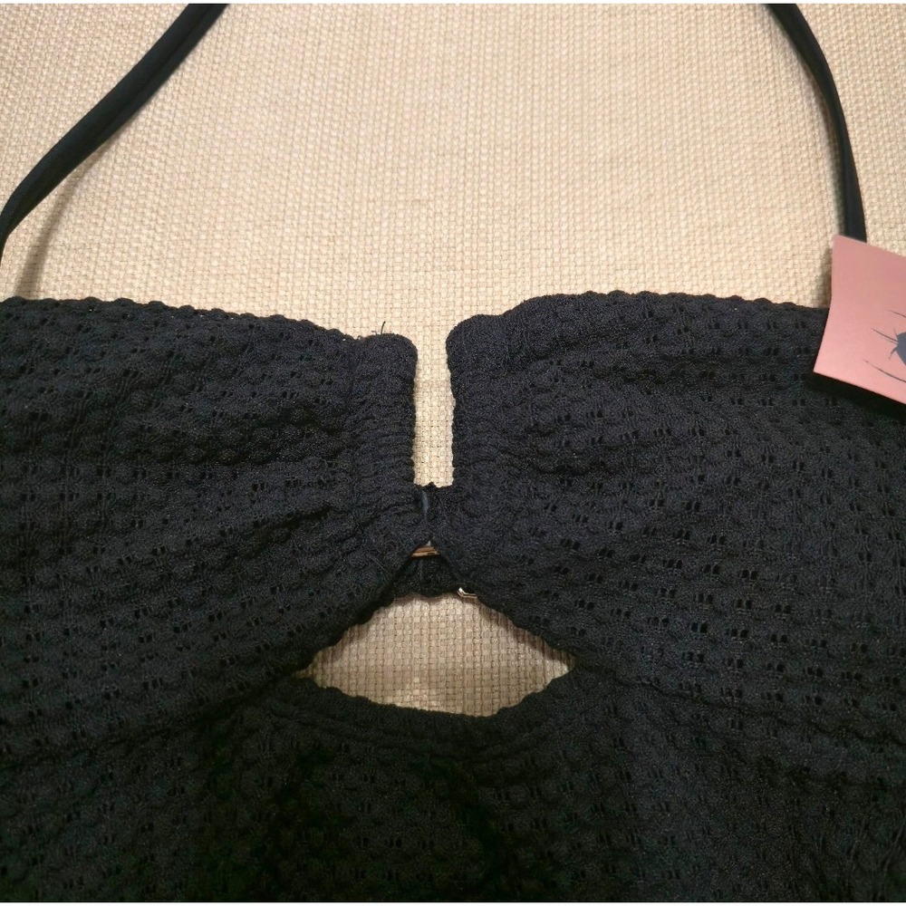 Shade‎ & Shore Womens Black Textured Cutout One Piece Swimsuit XS 238 25 4025 - Picture 4 of 11